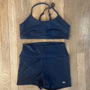 Alo Sports Bra and Shorts Set